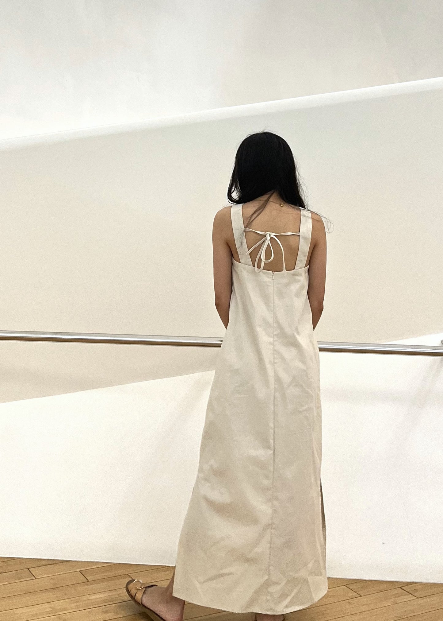 Khloe Linen Low-Back Dress