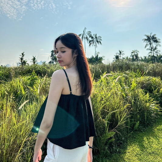 Sherie Relaxed Cami Top (Black)