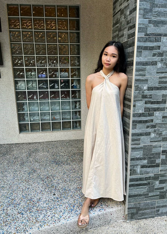 [BACK INSTOCK] Everlyn Halter Linen Dress